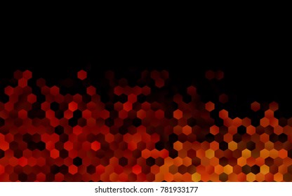 Dark Orange vector polygonal illustration, which consist of hexagons. Hexagonal pattern for your business design. Geometric background in Origami style with gradient. 