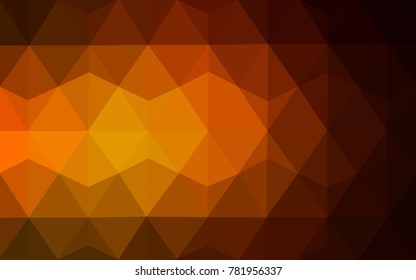 Dark Orange vector polygonal illustration, which consist of triangles. Triangular pattern for your business design. Geometric background in Origami style with gradient. 