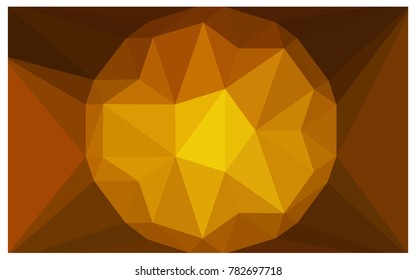 Dark Orange vector polygonal illustration, which consist of triangles with a gemstone in center. Triangular design of a huge diamond for your business. Creative geometric background of gems.