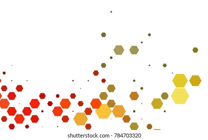 Dark Orange vector polygonal illustration, which consist of hexagons. Hexagonal pattern for your business design. Geometric background in Origami style with gradient. 