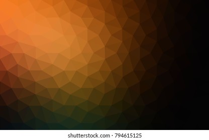 Dark Orange vector polygonal illustration, which consist of triangles. Triangular design for your business. Creative geometric background in Origami style with gradient