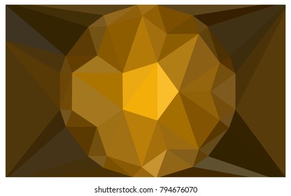Dark Orange vector polygonal illustration, which consist of triangles with a gemstone in center. Triangular design of a huge diamond for your business. Creative geometric background of gems.
