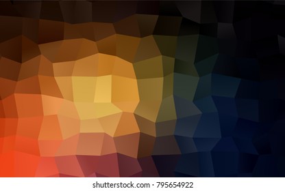 Dark Orange vector polygonal illustration, which consist of rectangles. Rectangular pattern for your business design. Geometric background in Origami style with gradient. 