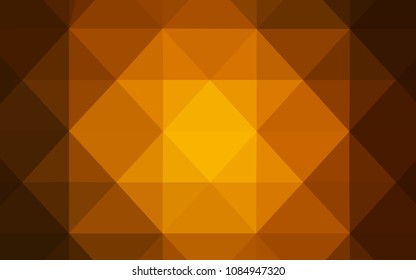 Dark Orange vector polygonal pattern. Shining colorful illustration with triangles. A completely new design for your leaflet.