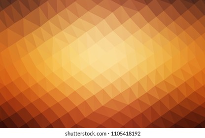 Dark Orange vector polygonal pattern. An elegant bright illustration with gradient. The textured pattern can be used for background.