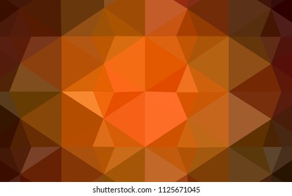 Dark Orange vector polygonal pattern. Triangular geometric sample with gradient.  New template for your brand book.