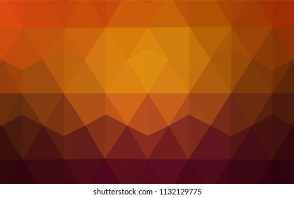 Dark Orange vector polygonal pattern. Elegant bright polygonal illustration with gradient. Template for cell phone's backgrounds.