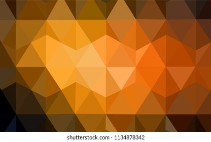 Dark Orange vector polygonal pattern. Geometric illustration in Origami style with gradient.  Textured pattern for your backgrounds.