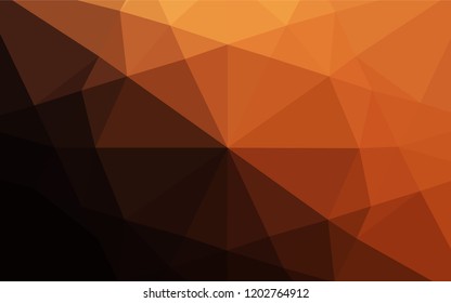 Dark Orange vector polygonal pattern. Shining illustration, which consist of triangles. The completely new template can be used for your brand book.