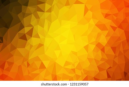 Dark Orange vector polygonal pattern. Colorful illustration in polygonal style with gradient. Best triangular design for your business.