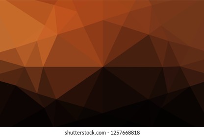 Dark Orange vector polygonal pattern. Creative illustration in halftone style with gradient. The textured pattern can be used for background.