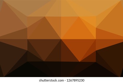 Dark Orange vector polygonal pattern. A vague abstract illustration with gradient. The best triangular design for your business.