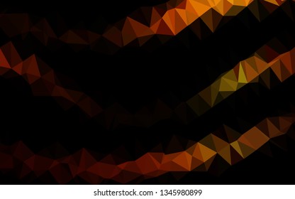Dark Orange vector polygonal pattern. Brand new colorful illustration in with gradient. The best triangular design for your business.