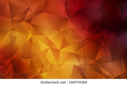 Dark Orange vector polygonal pattern. Colorful abstract illustration with triangles. Brand new style for your business design.