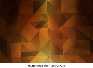 Dark Orange vector polygonal pattern. Colorful illustration in polygonal style with gradient. Best triangular design for your business.