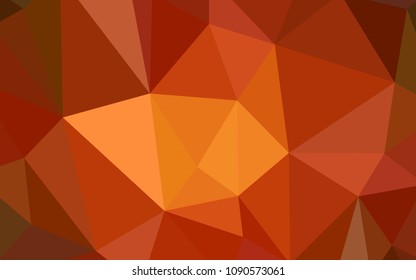 Dark Orange vector polygonal template. A completely new color illustration in a polygonal style. Triangular pattern for your design.