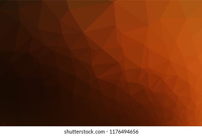 Dark Orange vector polygonal template. Creative illustration in halftone style with gradient. Triangular pattern for your business design.