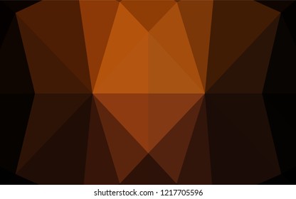 Dark Orange vector polygonal template. Shining illustration, which consist of triangles. A completely new template for your business design.