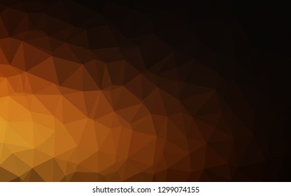 Dark Orange vector polygonal template. Creative illustration in halftone style with gradient. The best triangular design for your business.