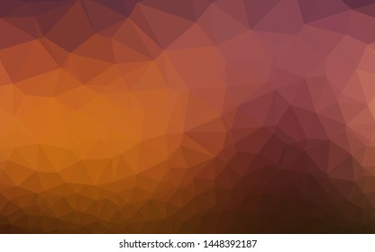 Dark Orange vector polygonal template. Glitter abstract illustration with an elegant design. The best triangular design for your business.