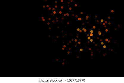 Dark Orange vector red banner with set of circles, dots. Donuts Background. Creative Design Template. Technological halftone illustration.