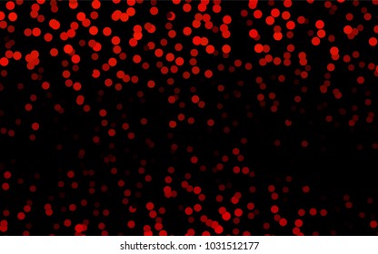 Dark Orange vector red banner with set of circles, dots. Donuts Background. Creative Design Template. Technological halftone illustration.