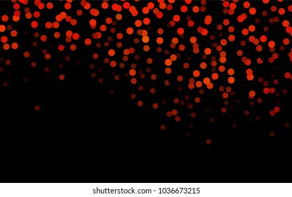 Dark Orange vector red banner with set of circles, dots. Donuts Background. Creative Design Template. Technological halftone illustration.