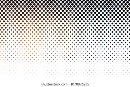 Dark Orange vector red banner with set of circles, dots. Donuts Background. Creative Design Template. Technological halftone illustration.