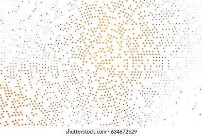 Dark Orange vector red banner with set of circles, dots. Donuts Background. Creative Design Template. Technological halftone illustration.