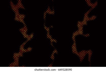 Dark Orange vector red banner with set of circles, dots. Donuts Background. Creative Design Template. Technological halftone illustration.