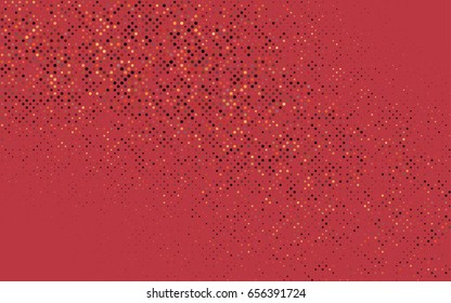 Dark Orange vector red banner with set of circles, dots. Donuts Background. Creative Design Template. Technological halftone illustration.