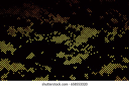 Dark Orange vector red banner with set of circles, dots. Donuts Background. Creative Design Template. Technological halftone illustration.