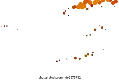 Dark Orange vector red banner with set of circles, dots. Donuts Background. Creative Design Template. Technological halftone illustration.