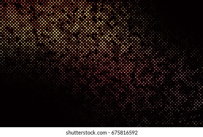 Dark Orange vector red banner with set of circles, dots. Donuts Background. Creative Design Template. Technological halftone illustration.
