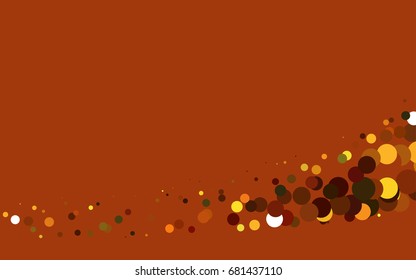Dark Orange vector red banner with set of circles, dots. Donuts Background. Creative Design Template. Technological halftone illustration.