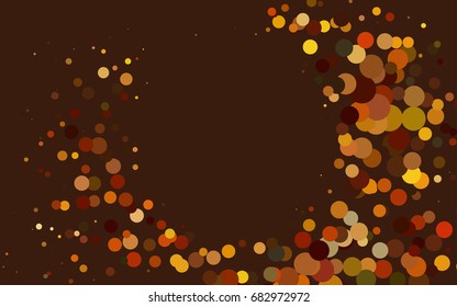 Dark Orange vector red banner with set of circles, dots. Donuts Background. Creative Design Template. Technological halftone illustration.