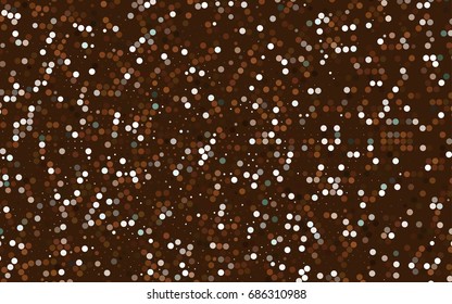 Dark Orange vector red banner with set of circles, dots. Donuts Background. Creative Design Template. Technological halftone illustration.