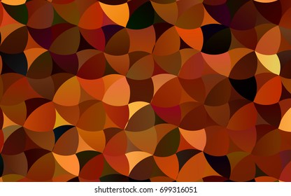 Dark Orange vector red banner with set of circles, dots. Donuts Background. Creative Design Template. Technological halftone illustration.