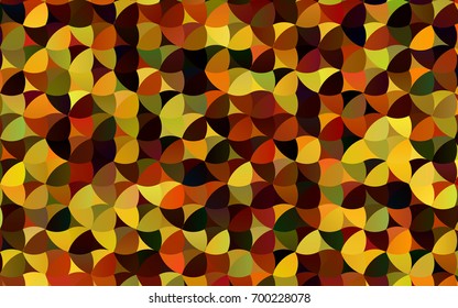 Dark Orange vector red banner with set of circles, dots. Donuts Background. Creative Design Template. Technological halftone illustration.