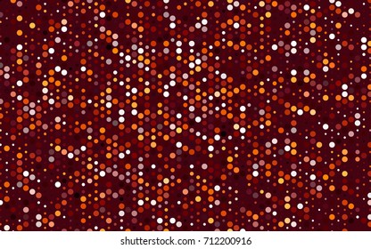 Dark Orange vector red banner with set of circles, dots. Donuts Background. Creative Design Template. Technological halftone illustration.