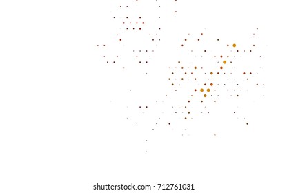 Dark Orange vector red banner with set of circles, dots. Donuts Background. Creative Design Template. Technological halftone illustration.