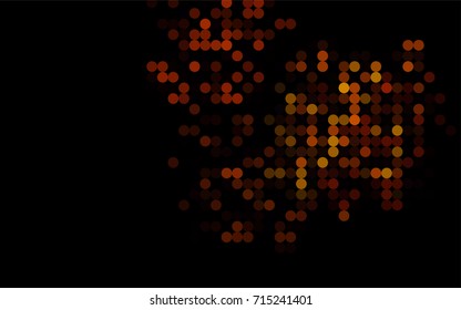 Dark Orange vector red banner with set of circles, dots. Donuts Background. Creative Design Template. Technological halftone illustration.