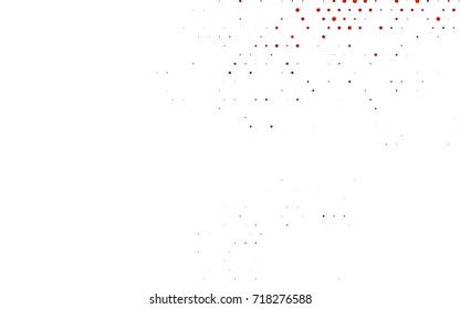 Dark Orange vector red banner with set of circles, dots. Donuts Background. Creative Design Template. Technological halftone illustration.