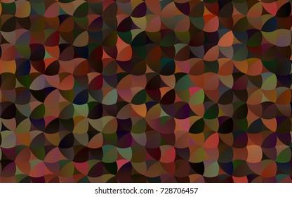 Dark Orange vector red banner with set of circles, dots. Donuts Background. Creative Design Template. Technological halftone illustration.