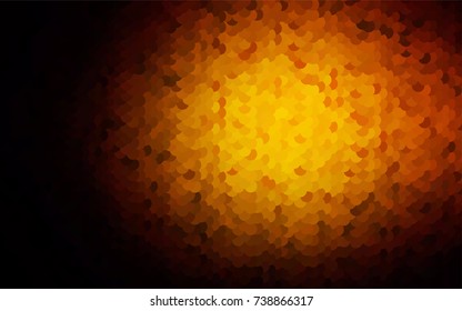 Dark Orange vector red banner with set of circles, dots. Donuts Background. Creative Design Template. Technological halftone illustration.