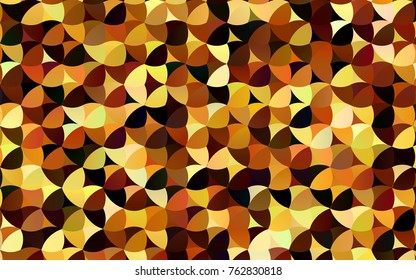 Dark Orange vector red banner with set of circles, dots. Donuts Background. Creative Design Template. Technological halftone illustration.