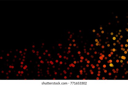Dark Orange vector red banner with set of circles, dots. Donuts Background. Creative Design Template. Technological halftone illustration.