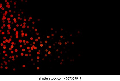 Dark Orange vector red banner with set of circles, dots. Donuts Background. Creative Design Template. Technological halftone illustration.