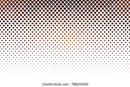 Dark Orange vector red banner with set of circles, dots. Donuts Background. Creative Design Template. Technological halftone illustration.