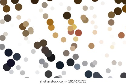 Dark Orange vector red pattern of geometric circles, shapes. Colorful mosaic banner. Geometric background with colored disks.